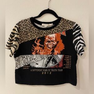 Alice + Olivia Vintage Mixed Patchwork Tee Size M